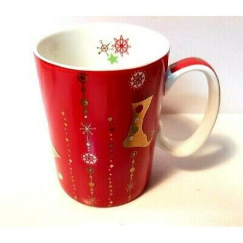 Starbucks 2006 Holiday Red Coffee Mug Tea Cup 14oz Christmas Stockings-